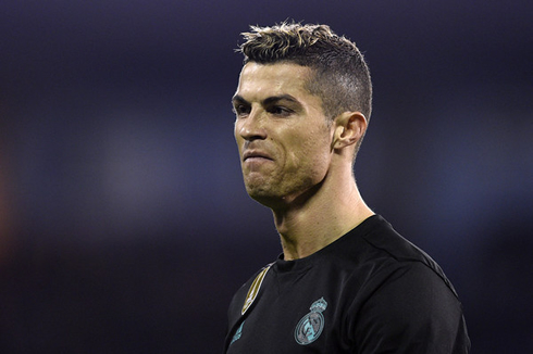 Cristiano Ronaldo makes a nasty face during Real Madrid away fixture against Celta de Vigo for La Liga in 2018