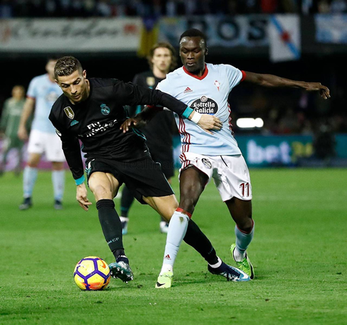 Cristiano Roanldo in action in Celta de Vigo vs Real Madrid in La Liga 2018