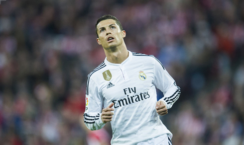 Cristiano Ronaldo match photo in San Mamés, during the Athletic Bilbao vs Real Madrid league game