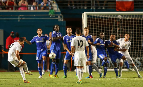 Cristiano Ronaldo free-kick goal in Chelsea 1-3 Real Madrid, in 2013