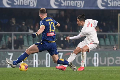 Cristiano Ronaldo scoring Juventus goal in Verona