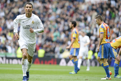 Cristiano Ronaldo running in the direction of the cameras