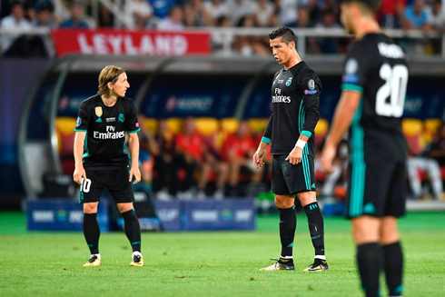 Cristiano Ronaldo controls his breath before a free-kick for Real Madrid