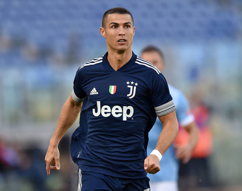 Cristiano Ronaldo wearing a blue Juventus shirt in 2020