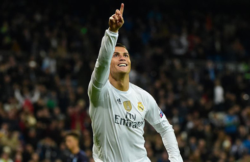 Cristiano Ronaldo celebrates his poker in Real Madrid 8-0 win against Malmo for the UEFA Champions League 2015-16