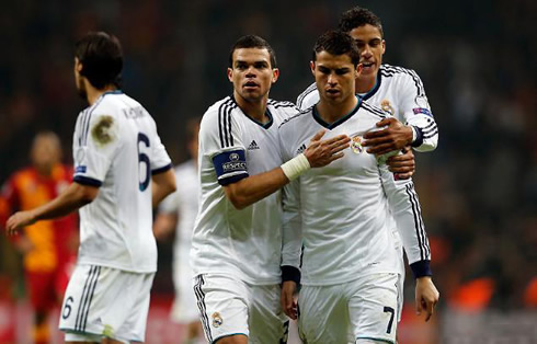 Cristiano Ronaldo upset goal celebration, in Galatasaray 3-2 Real Madrid, in 2013