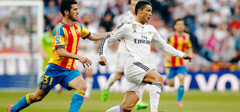 Cristiano Ronaldo in action in Real Madrid 2-2 Valencia