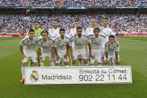 Real Madrid starting lineup against Valencia, in La Liga 2014-2015