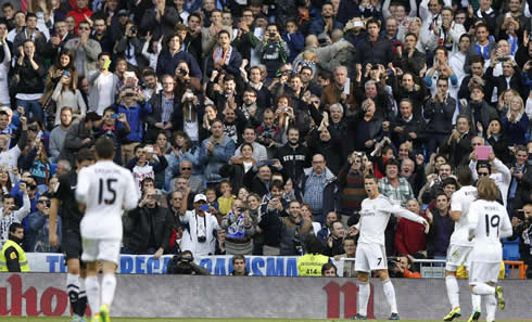 Cristiano Ronaldo in ecstasy after another goal for Real Madrid against Real Sociedad