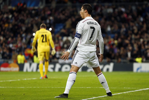 Cristiano Ronaldo trademark goal celebration stance