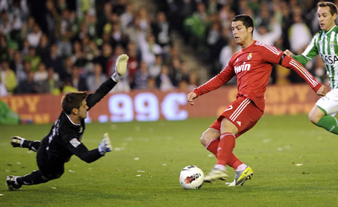 Cristiano Ronaldo in a 1-on-1 situation with a goalkeeper