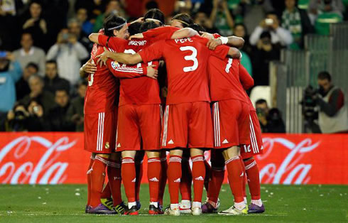 Real Madrid players showing their group spirit