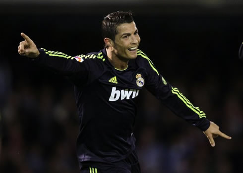 Cristiano Ronaldo goes nuts after scoring for Real Madrid, in 2013