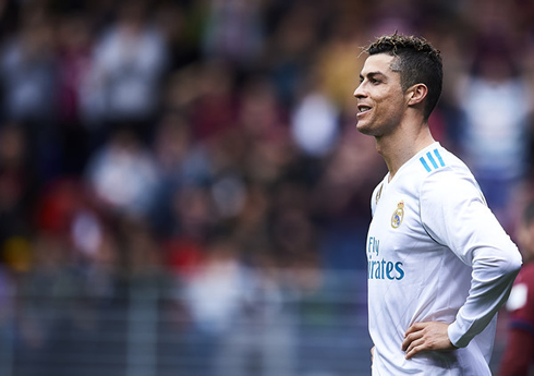 Cristiano Ronaldo cynical smile in a game for Real Madrid