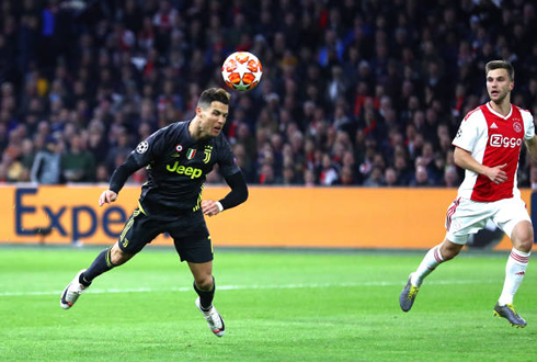 Cristiano Ronaldo header goal in Ajax 1-1 Juventus, in 2019