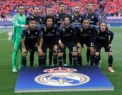 Cristiano Ronaldo in Real Madrid lineup ahead of the match against Atletico Madrid in the last European game at the Vicente Calderón