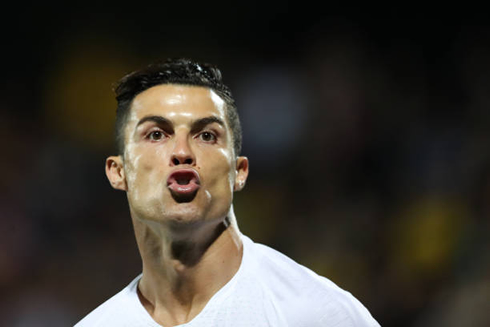 Cristiano Ronaldo blowing a kiss