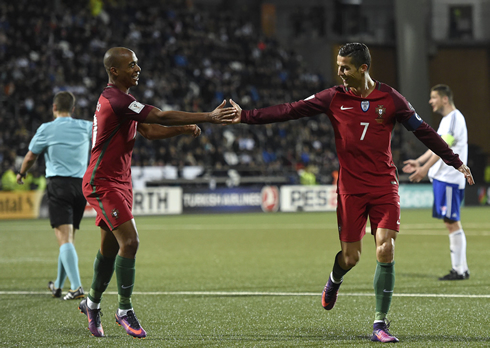 João Mário and Cristiano Ronaldo in the Portuguese National Team in 2016