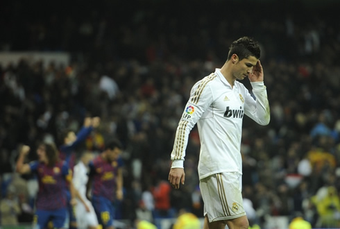 Cristiano Ronaldo thinking about what went wrong in Real Madrid vs Barcelona