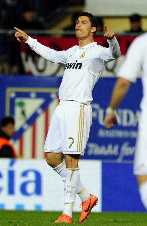Cristiano Ronaldo celebrating his goal against Atletico Madrid in style