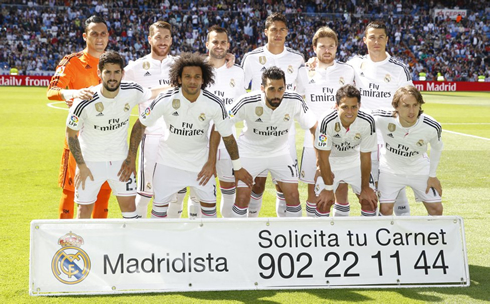 Real Madrid starting lineup against Eibar, in La Liga 2014-2015