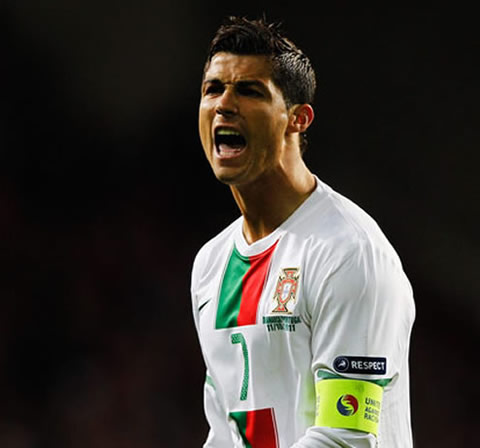 Cristiano Ronaldo in rage and showing his despair for Portugal weak game against Denmark