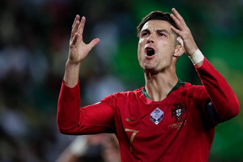 Cristiano Ronaldo shows his frustration in a game for Portugal