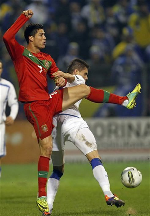 Cristiano Ronaldo showing his flexibility