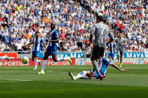 Cristiano Ronaldo in action in Espanyol vs Real Madrid, for La Liga in September of 2015