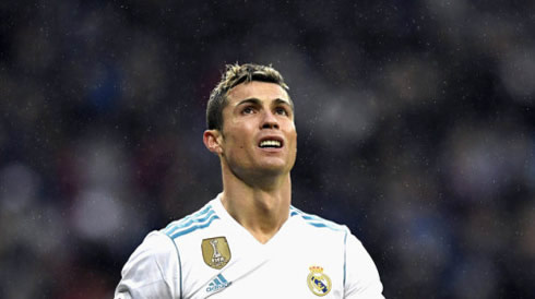 Cristiano Ronaldo in despair in a Real Madrid league game in January of 2018