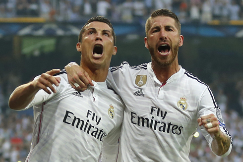 Cristiano Ronaldo and Sergio Ramos in Real Madrid 1-1 Juventus