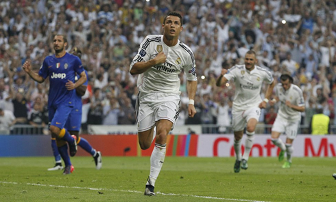 Cristiano Ronaldo converts a penalty-kick in the Champions League semi-finals between Real Madrid and Juventus