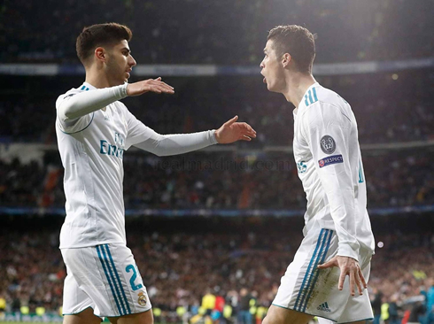 Asensio and Cristiano Ronaldo celebrate Real Madrid goal in 2018