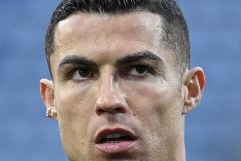 Cristiano Ronaldo game face in Cagliari vs Juventus, for the Serie A