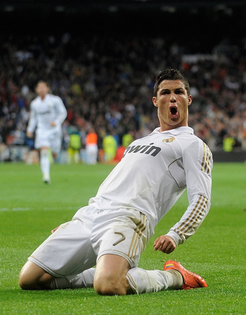 Cristiano Ronaldo weird face after scoring a goal for Real Madrid in La Liga 2012