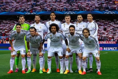 Real Madrid starting lineup vs Atletico, in their UEFA Champions League quarter-fials first leg tie, in 2015