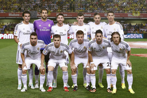 Real Madrid line-up against Villarreal, with Bale and Ronaldo starting, in La Liga 2013-2014