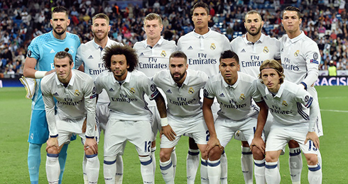Real Madrid lineup vs Sporting CP, in the Champions League 2016-17 campaign
