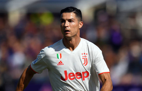Cristiano Ronaldo playing for Juventus in the Serie A in 2019