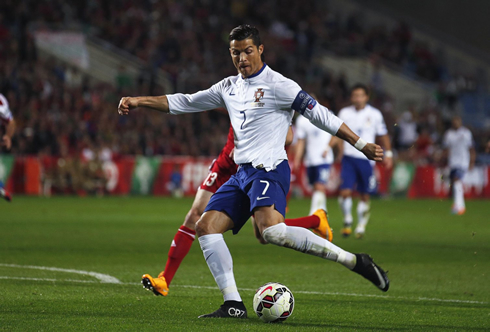 Cristiano Ronaldo left-foot strike, in Portugal 1-0 Armenia, for the EURO 2016 qualifiers