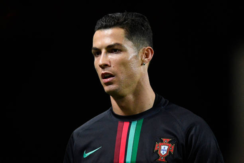 Cristiano Ronaldo wearing Portugal training jersey