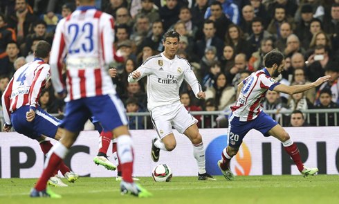Cristiano Ronaldo in action in Real Madrid vs Atletico Madrid, for the Copa del Rey 2nd leg in 2015