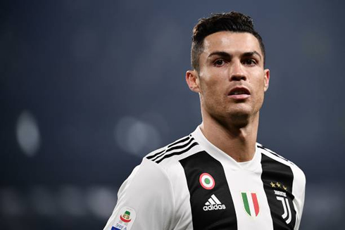 Cristiano Ronaldo in a game for Juventus in February of 2019