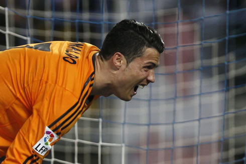 Cristiano Ronaldo in pain during a Real Madrid game