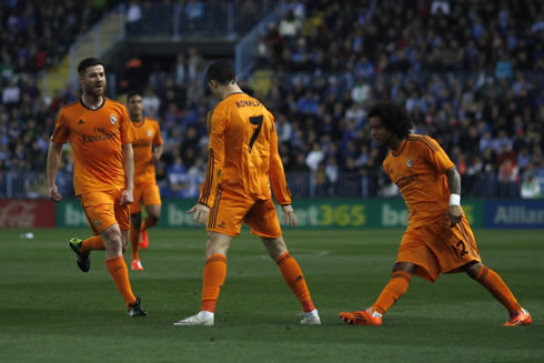 Cristiano Ronaldo explosive goal celebration, in Malaga 0-1 Real Madrid for La Liga 2014