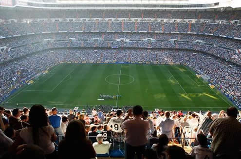 Santiago Bernabéu stadium view from the crowd in 2011-2012