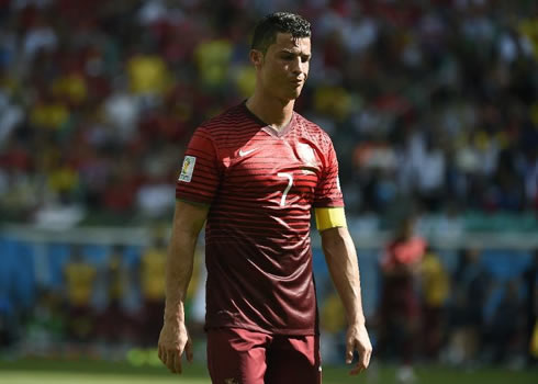 Cristiano Ronaldo frustration in his FIFA World Cup 2014 debut match between Germany and Portugal