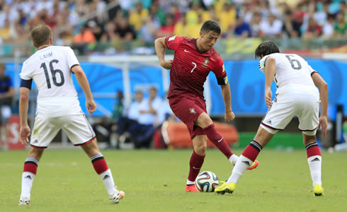Cristiano Ronaldo stepover and dribbling skills in Germany vs Portugal, at the FIFA World Cup 2014