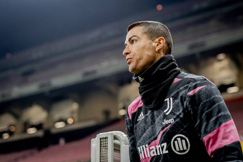 Cristiano Ronaldo entering the Giuseppe Meazza