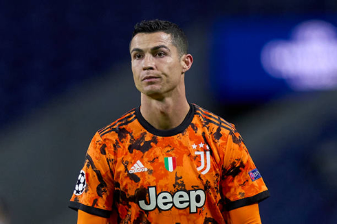 Cristiano Ronaldo looking unhappy in Juventus in 2021
